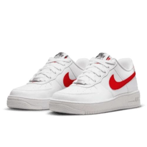 Chaussures Air Force 1 Crater Nike blanc et rouge