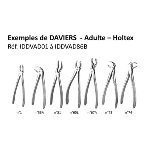 Davier Adulte n°45 Racines inférieures 18cm Holtex